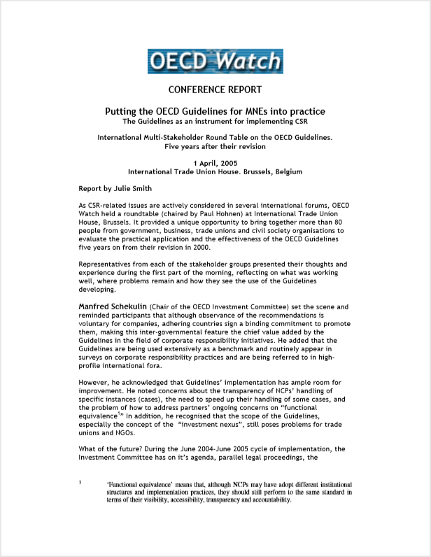 publication cover - Conference Report