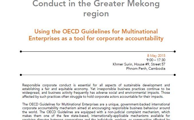 OECD Watch public seminar in Cambodia, 8 May 2015