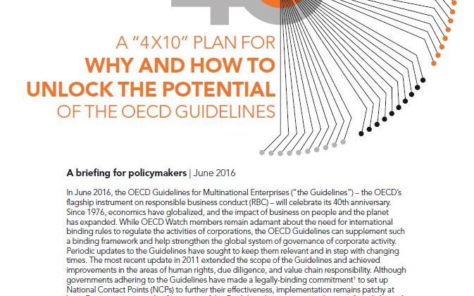 A “4x10” plan for why and how to unlock the potential of the OECD Guidelines