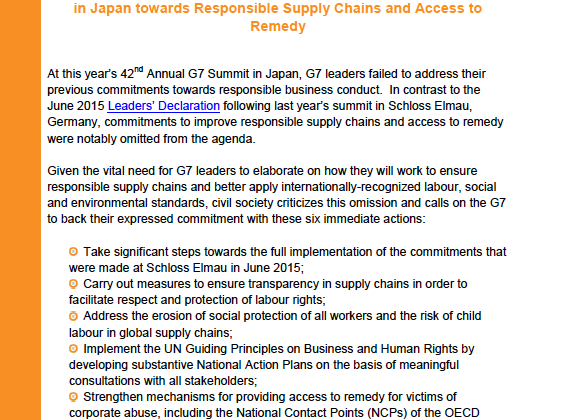 OECD Watch Response to G7 Leaders’ (In)Action