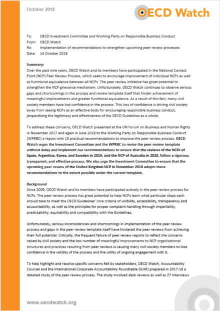 publication cover - Implementation of recommendations to strengthen upcoming peer review processes