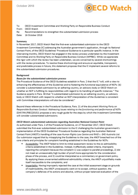 publication cover - Recommendations to strengthen the substantiated submission process