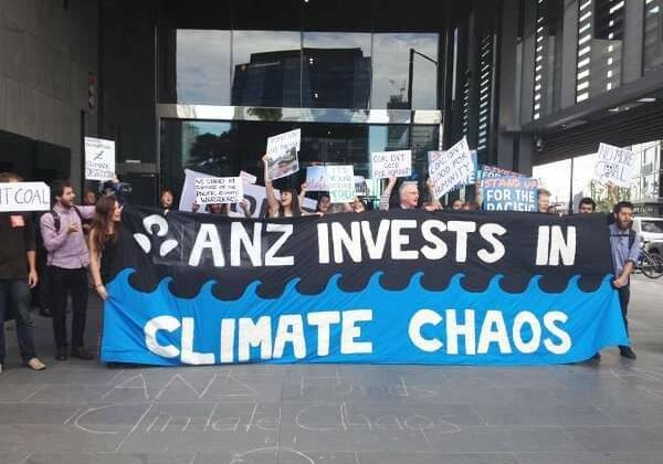Protest in front of ANZ bank
