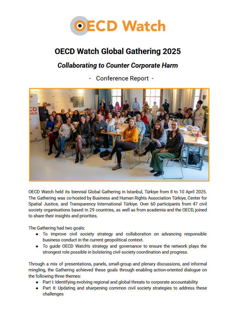 publication cover - OECD Watch Global Gathering 2025 Conference Report