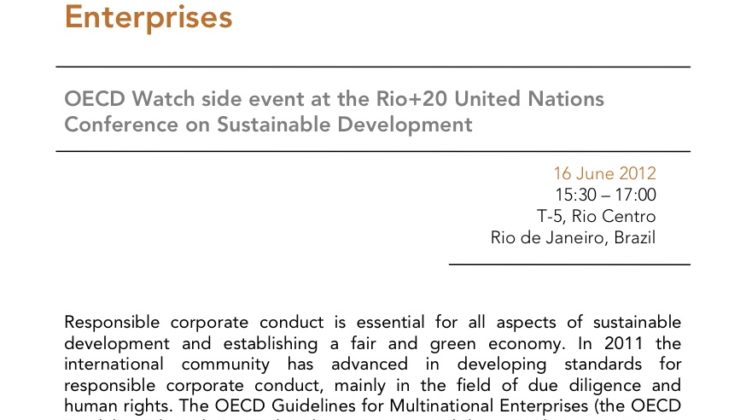 OECD Watch and CEDHA organise side event during Rio+20 summit