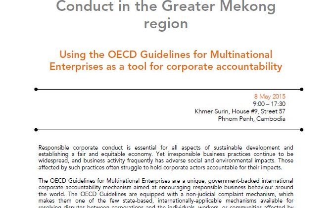OECD Watch public seminar in Cambodia, 8 May 2015