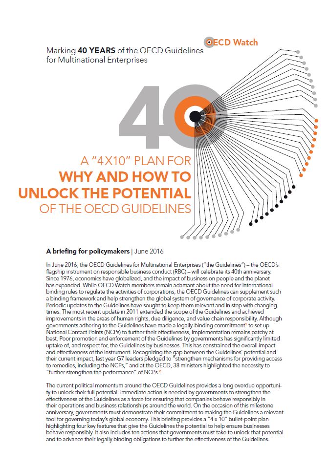 A “4x10” plan for why and how to unlock the potential of the OECD Guidelines